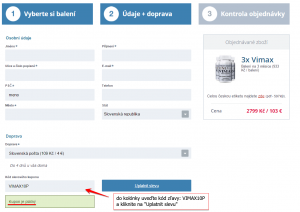 Vimax zľava = -10% z celého nákupu