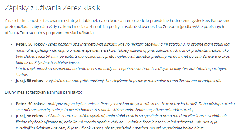 Recenzia a skúsenosti Zerex