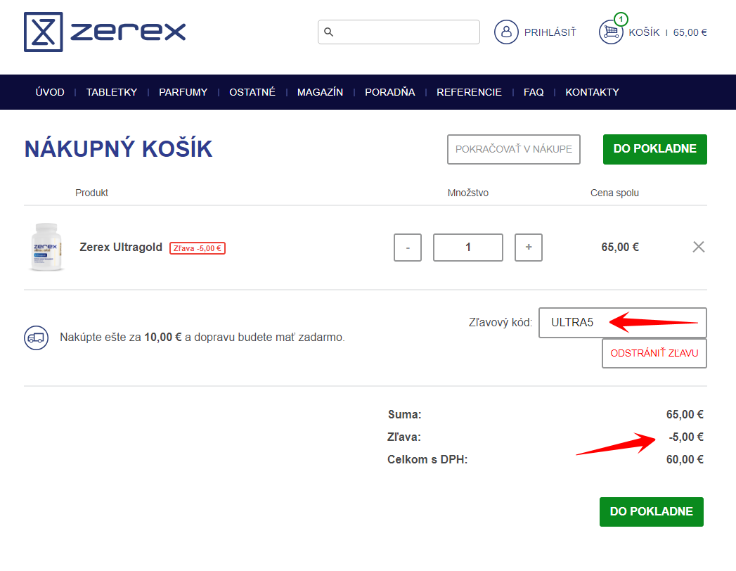 Zľava na Zerex - zľavový kód na Zerex Ultragold -5€